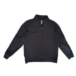 Adidas Black Quarter Zip Pullover Sweatshirt Athletic Track Jacket Men's Medium
